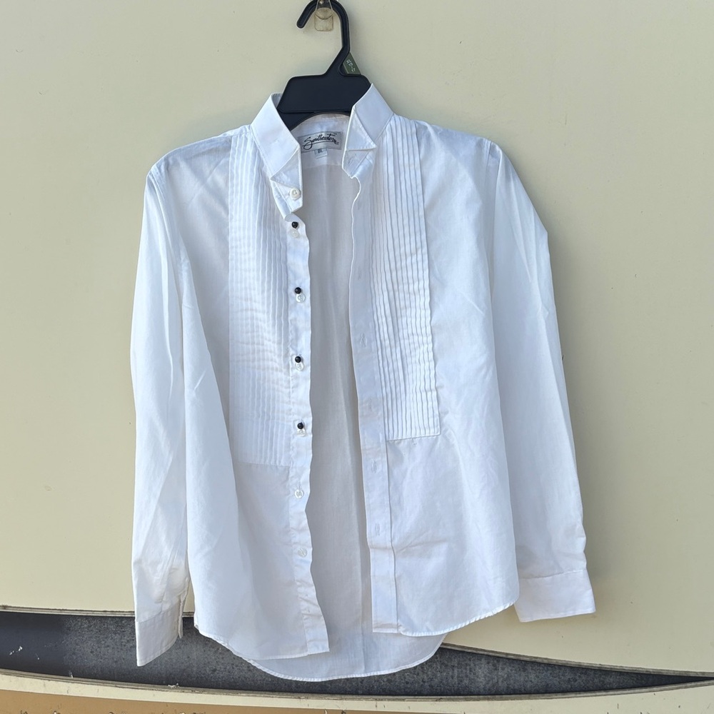 Classic White Tuxedo Shirt, Small, Suitable For Ladies & Men